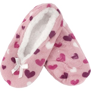 image:imageBambooMN Womens Heart Patterned NonSlip Lined Travel Home SlippersPink Hearts