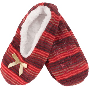 image:imageBambooMN Womens Heart Patterned NonSlip Lined Travel Home SlippersRed Stripes