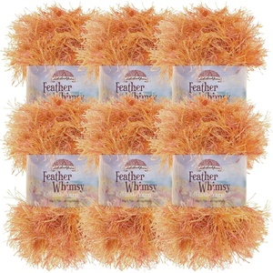 image:imageJubileeYarn Feather Whimsy Eyelash Yarn  50gSkein Fine Polyester Fur  Shades of Blue  4 Skeins28 Autumn