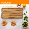 image:imageBambooMN Organic Bamboo Serving Tray Vanity Appetizers Snacks Desserts Charcuterie Boards Rounded Edges 17x13x075  1 Tray11 X 55 X 06 Tiger Stripe