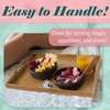 image:imageBambooMN Organic Bamboo Serving Tray Vanity Appetizers Snacks Desserts Charcuterie Boards Rounded Edges 17x13x075  1 Tray17 X 125 X 2 With Handle