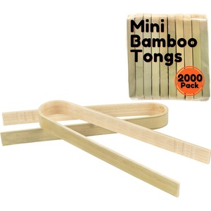 image:imageBambooMN 39 Mini Bamboo Disposable Tongs  Toast Tongs  2000 Pieces2000 pcs