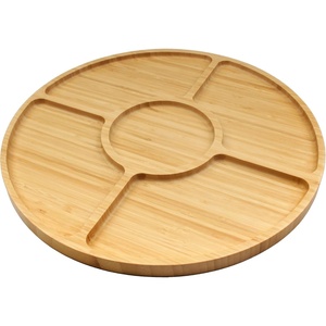 image:imageBambooMN Organic Bamboo Serving Tray Vanity Appetizers Snacks Desserts Charcuterie Boards Rounded Edges 17x13x075  1 Tray15 Diameter
