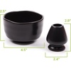 image:imageBambooMN Brand  Matcha Ceramic Set  Matcha Bowl and Whisk Holder  1 Set BlackBlack