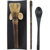 image:imageBambooMN Matcha Whisk Set  Black Chasen Tea Whisk Black Tray Chashaku Hooked Bamboo Scoop Tea Spoon  1 SetSkinny Black TeaWhisk  Tray  Chasaku  Black Teaspoon Set