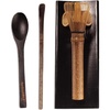 image:imageBambooMN Matcha Whisk Set  Black Chasen Tea Whisk Black Tray Chashaku Hooked Bamboo Scoop Tea Spoon  1 SetSkinny Black TeaWhisk  Tray  Chasaku  Black Teaspoon Set